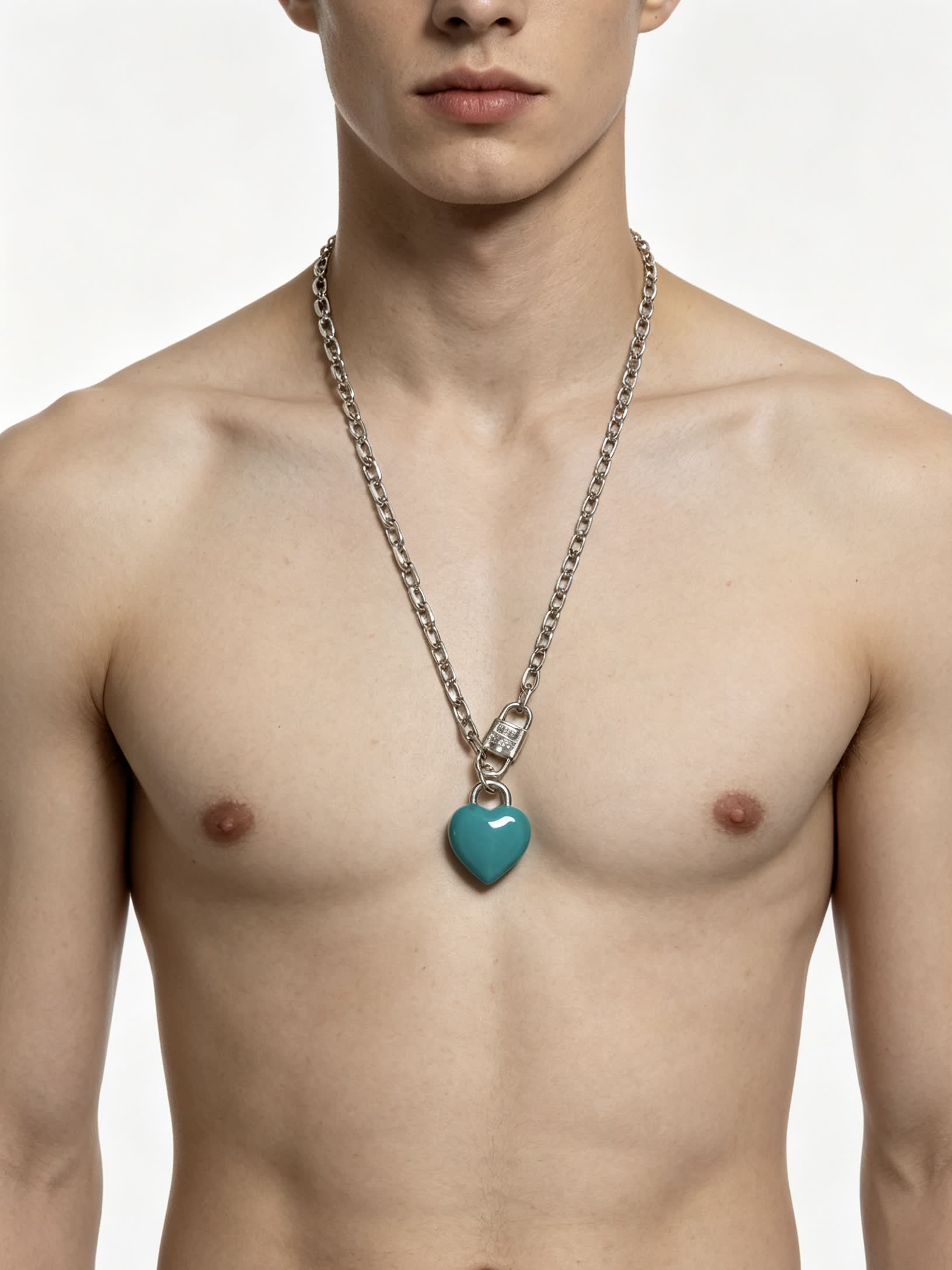 Tiffany & Co. Blue Heart Lock Necklace